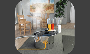 Hete pannen altijd gebruiken met een warmte absorberende onderlegger.