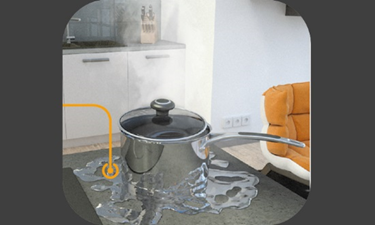 Gemorst/overgekookt water direct verwijderen tot onder de apparaten.